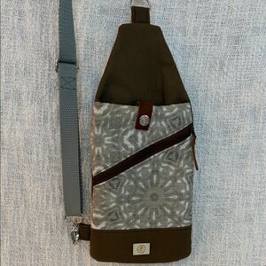 Stylish Brown and Gray Sling Bag, Made in Vermont